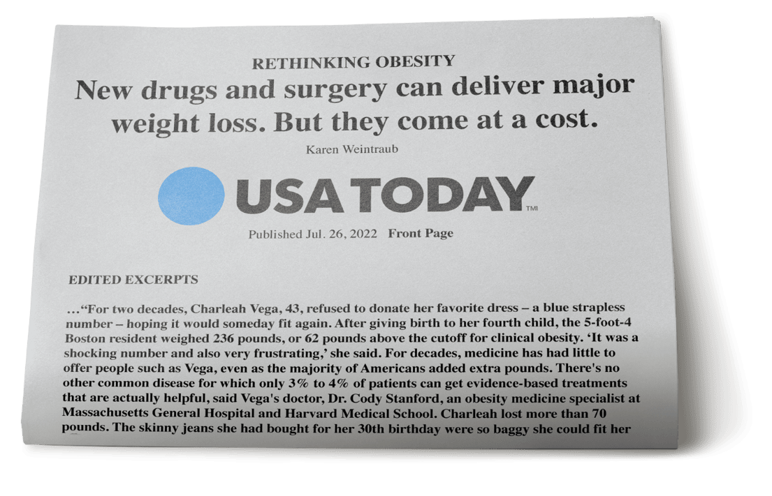 USA Today newspaper with obesity story